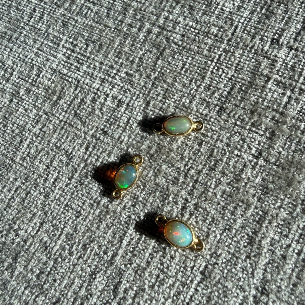 Gold Vermeil and Opal Jewelry Connectors